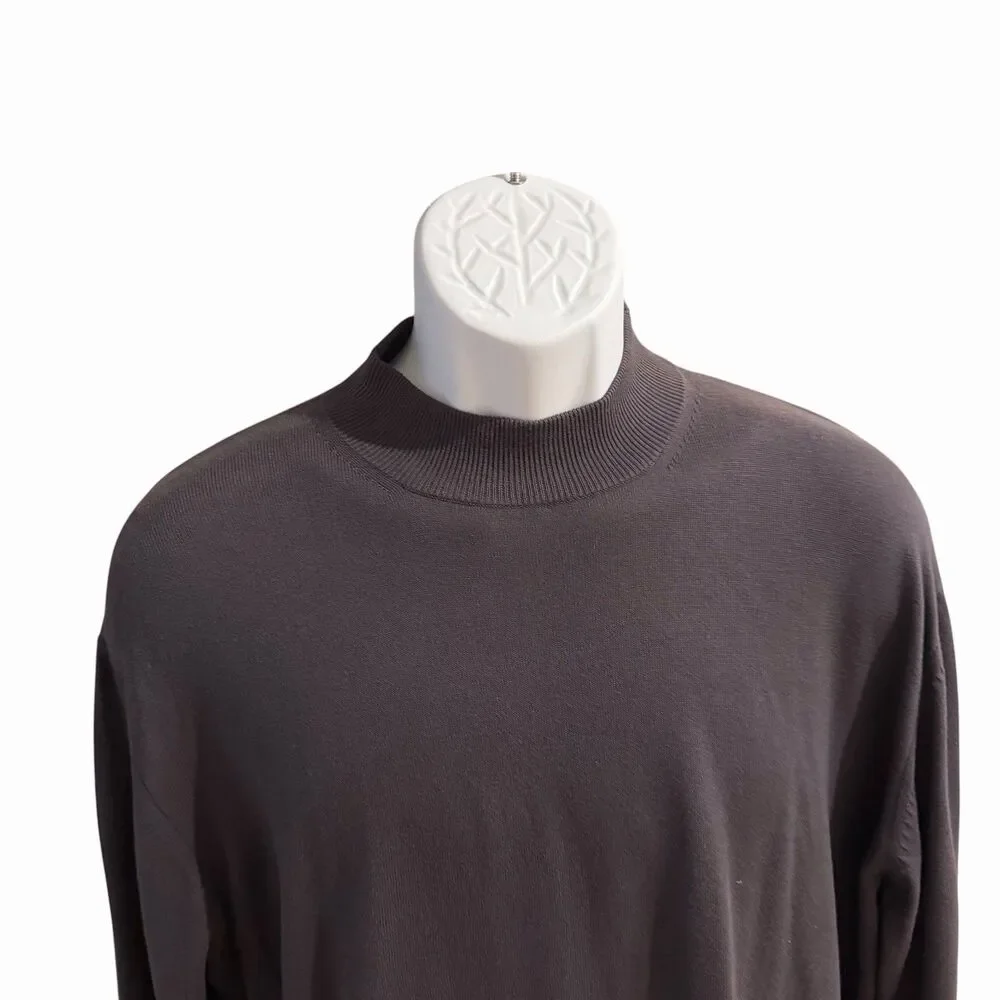 Murano Mens Lot Long Sleeve Crew Neck Sweater Sz XL Dark Gray Blue Cotton Modal